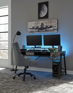 Barolli Gunmetal/Black Metal Gaming Desk