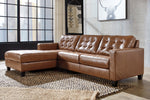 Baskove 2-Pc Auburn Leather LAF Sectional