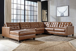 Baskove 4-Pc Auburn Leather LAF Sectional