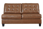 Baskove 4-Pc Auburn Leather RAF Sectional