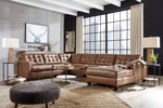 Baskove 4-Pc Auburn Leather RAF Sectional