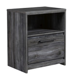 Baystorm Gray Wood 1-Drawer Nightstand