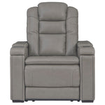 Boerna Gray Leather Power Recliner