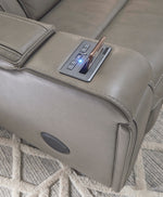 Boerna Gray Leather Power Recliner