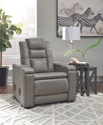 Boerna Gray Leather Power Recliner