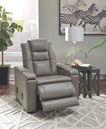 Boerna Gray Leather Power Recliner