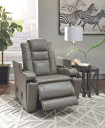 Boerna Gray Leather Power Recliner