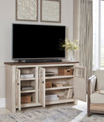 Bolanburg Weathered Oak/Antique White Wood Large TV Stand