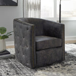 Brentlow Distressed Black Swivel Chair