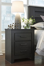 Brinxton Black Wood 2-Drawer Nightstand