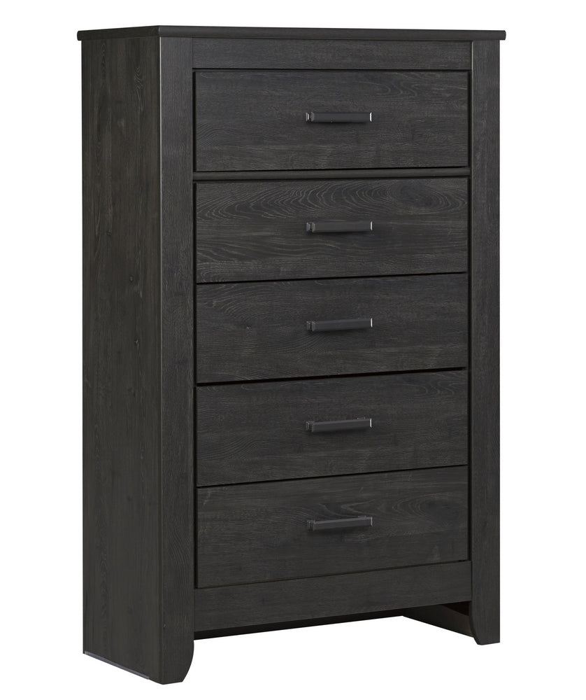 Brinxton Black Wood 5-Drawer Chest