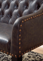 Carondelet Brown Faux Leather Accent Bench