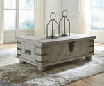 Carynhurst White Wash Gray Lift-Top Coffee Table