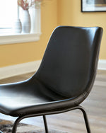 Centiar 2 Black Faux Leather Side Chairs