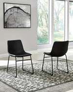 Centiar 2 Black Faux Leather Side Chairs