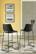 Centiar 2 Black Tall Bar Stools