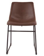 Centiar 2 Brown Faux Leather Side Chairs