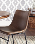Centiar 2 Brown Faux Leather Side Chairs