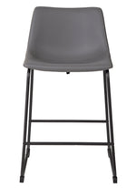 Centiar 2 Gray Faux Leather Bar Stools