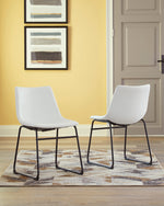 Centiar 2 White Faux Leather Side Chairs