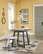 Centiar Gray/Black Wood Round Dining Table