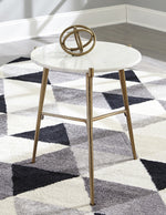 Chadton White/Gold Metal Accent Table