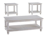 Cloudhurst 3-Pc White Wood Coffee Table Set