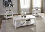 Cloudhurst 3-Pc White Wood Coffee Table Set