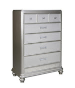 Coralayne Silver Wood 5-Drawer Chest