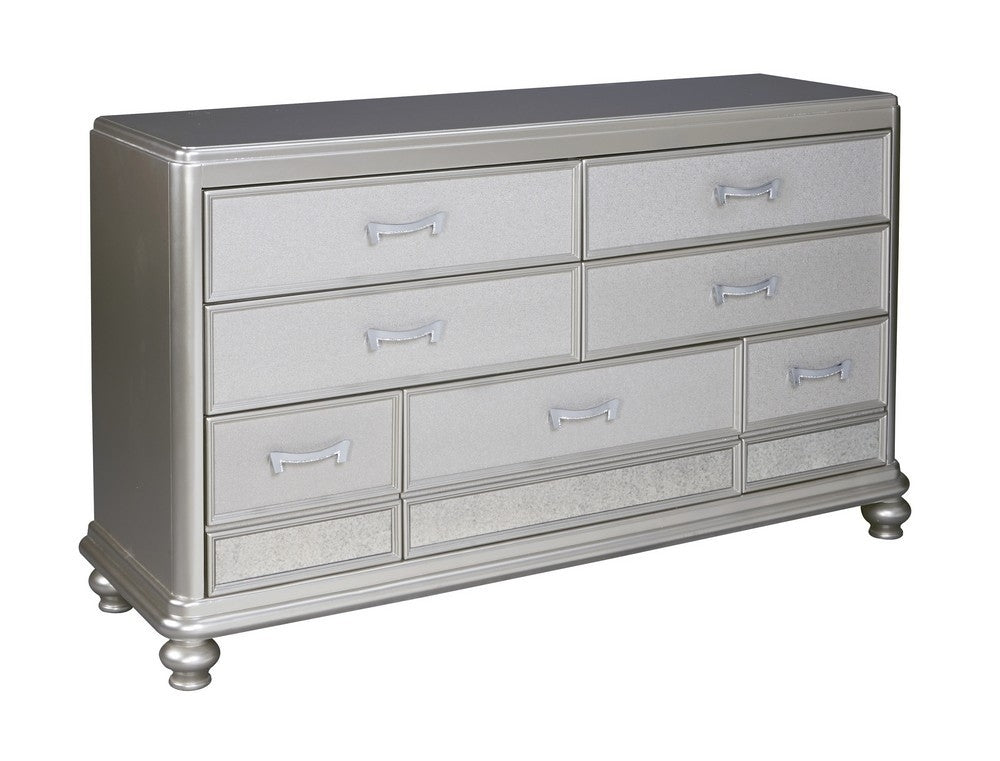 Coralayne Silver Wood 7-Drawer Dresser