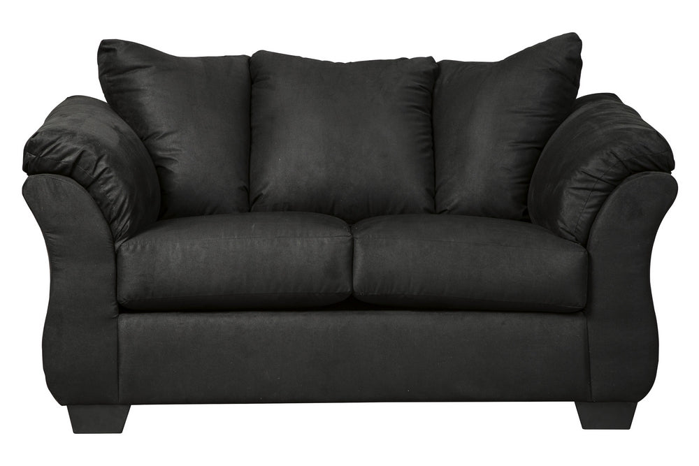 Darcy Black Fabric Loveseat