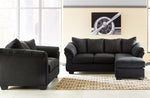 Darcy Black Fabric Loveseat