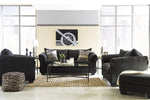 Darcy Black Fabric Loveseat