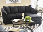 Darcy Black Fabric Sectional (Oversized)