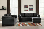 Darcy Black Fabric Sectional (Oversized)