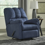 Darcy Blue Fabric Manual Rocker Recliner