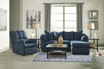 Darcy Blue Fabric Manual Rocker Recliner