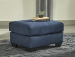 Darcy Blue Fabric Ottoman