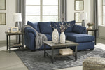 Darcy Blue Fabric Sectional (Oversized)