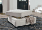 Dellara Chalk Fabric Storage Ottoman