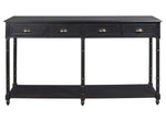 Eirdale Black Wood Console Sofa Table