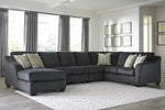 Eltmann 4-Pc Slate Chenille Fabric LAF Sectional Sofa (Oversized)