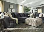 Eltmann 4-Pc Slate Chenille Fabric Sectional Sofa with LAF Cuddler (Oversized)