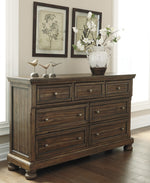 Flynnter Medium Brown 7-Drawer Dresser