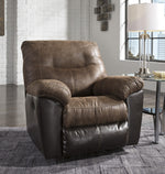 Follett Coffee Suede-Like/Faux Leather Manual Rocker Recliner