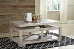 Fregine Whitewash Wood Lift-Top Coffee Table