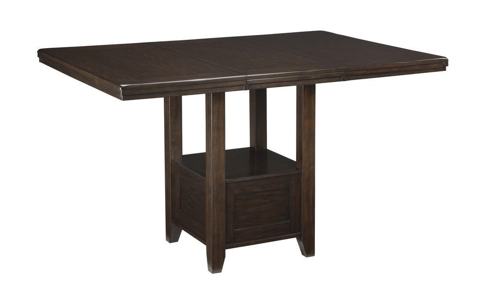 Haddigan Dark Brown Wood Extendable Counter Height Table