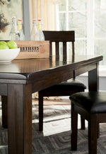 Haddigan Dark Brown Wood Extendable Dining Table