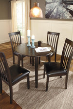 Hammis 2 Dark Brown Faux Leather/Wood Side Chairs