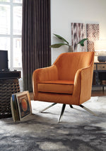 Hangar Orange Velvet Accent Chair